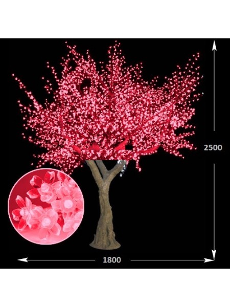 СД дерево "Сакура" 1800мм-2500мм 1872 led RED (Толстый ствол)