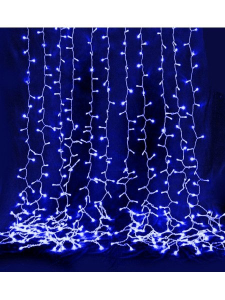 Дождь 6*2м с/д 220В цвет свечения: синий 40 ватт, 800 led, IP65