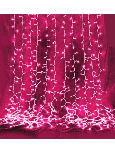 Дождь 2х4 м с/д 220В цвет свечения: розовый 64 ватт, 800 led, IP65