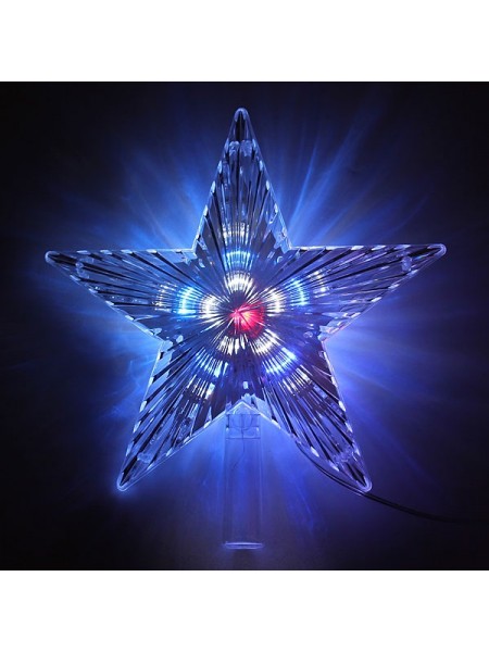 Звезда на елку Малая LED, Мульти, переливается из середины в края, коробка 100шт.