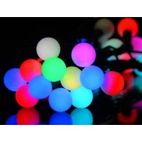 Гирлянда LED шарик 10 метров с контроллером,провод белый,100LED, шарика 23мм, цвет RGB