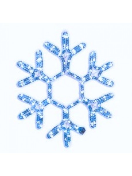 Снежинка из дюралайта 60см (синяя)