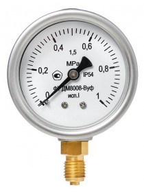 Манометры виброустойчивые ДВ8008-ВУФ ИСП.1, ДА8008-ВУФ ИСП.1, ДМ8008-ВУФ ИСП.1